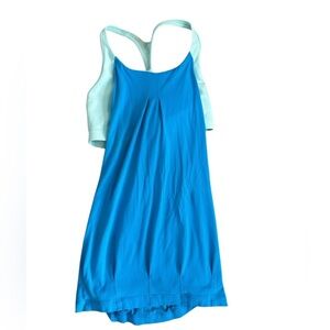 Lululemon Sports bra and tank sz 6 Blue and Light Blue Racerback Tank Top